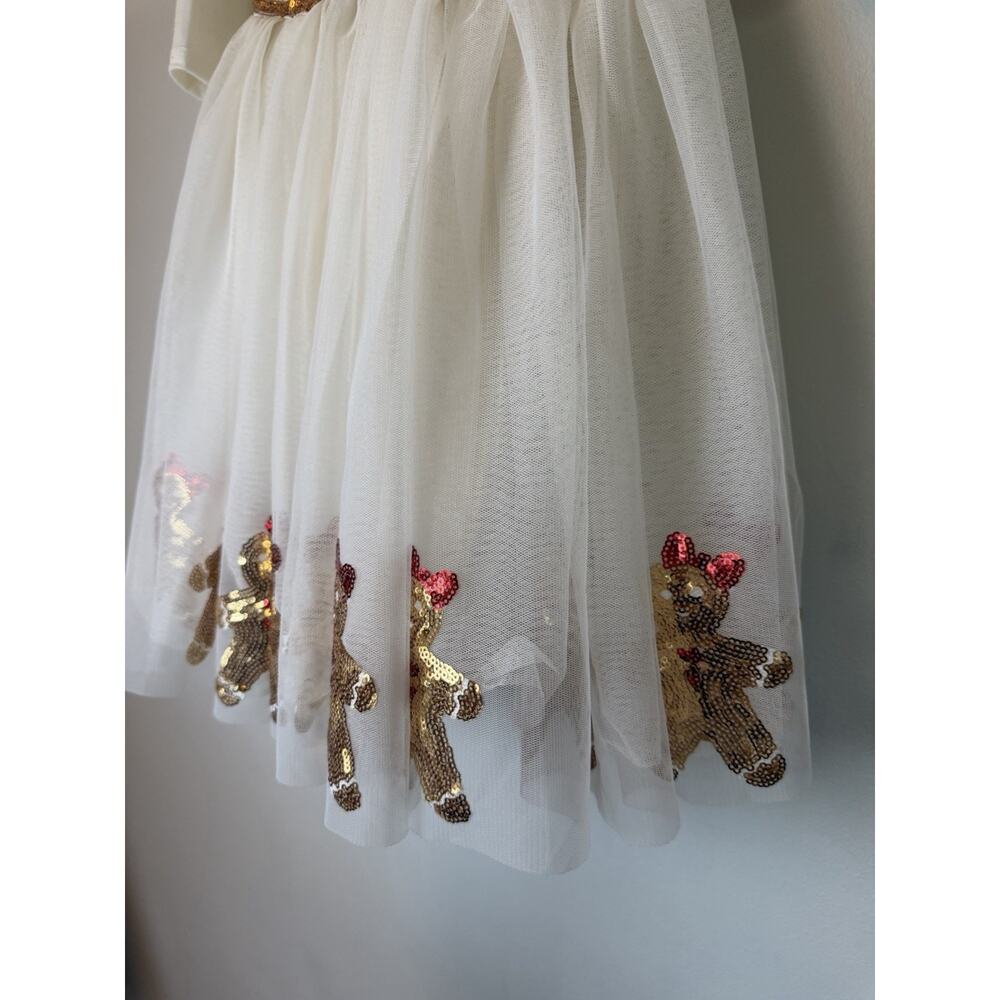 Zunie Kids' Sequin Gingerbread Cookie Party Dress Sz 4 - Picture 7 of 12